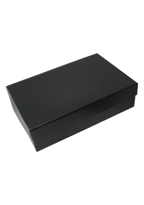 8152-011 - 1 lb. Double Layer Solid Lid Black Candy Box - 50 per Case 