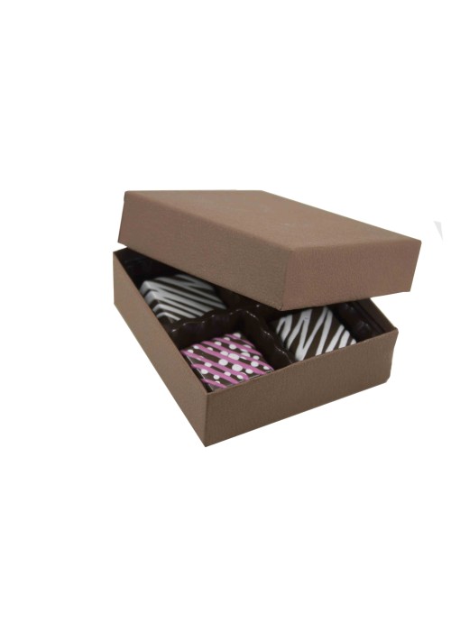 804-2057 - 1/8 lb. Solid Lid Candy Box -  Cocoa               