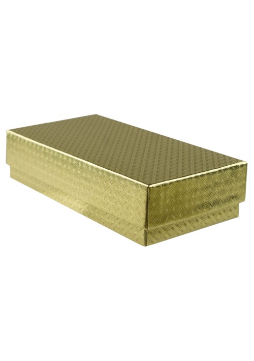 808D-2007 - 1/4 lb. Solid Lid Candy Box (TALL) - Gold Diamond          