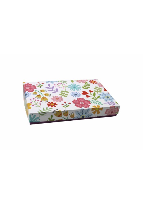 815S-2332/2411 - 1/2 lb. Solid Lid Candy Box - Spring Floral / Lilac - 50 per case