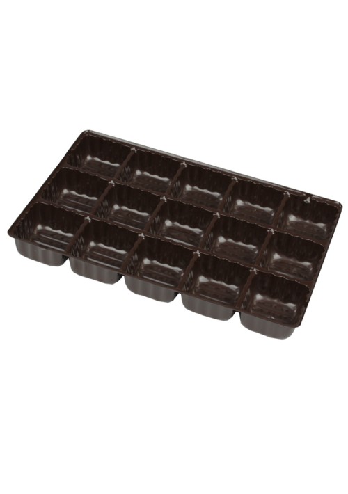 15 Cavity Tray - Brown - 100ct