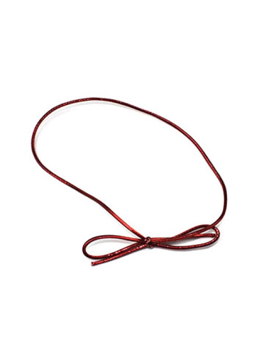 19" Inside Loop - Red Metallic Stretch Ties - 100 per Case
