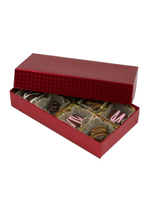 808S-2023 - 1/4 lb. Solid Lid Candy Box - Red Diamond           