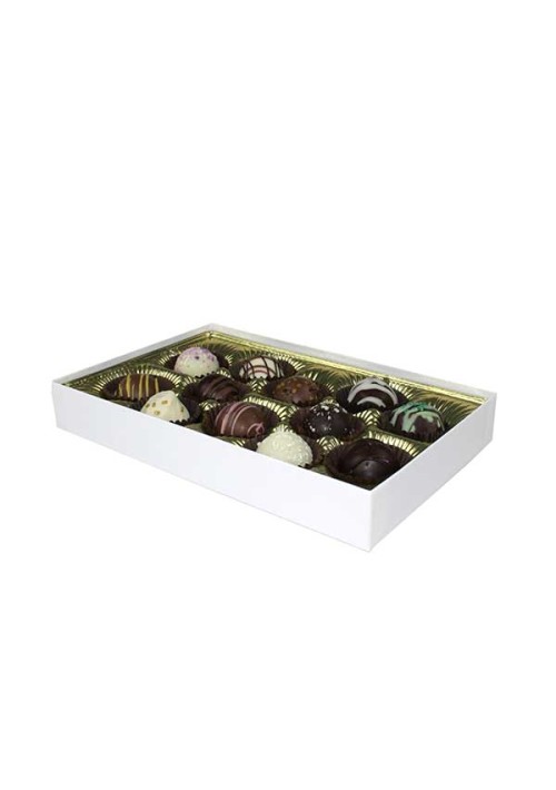 815S-005 - 1/2 lb. Solid Lid Candy Box - White Krome         