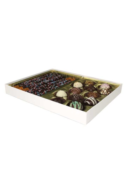 830S-005 - 1 lb. Solid Lid Candy Box - White Krome         