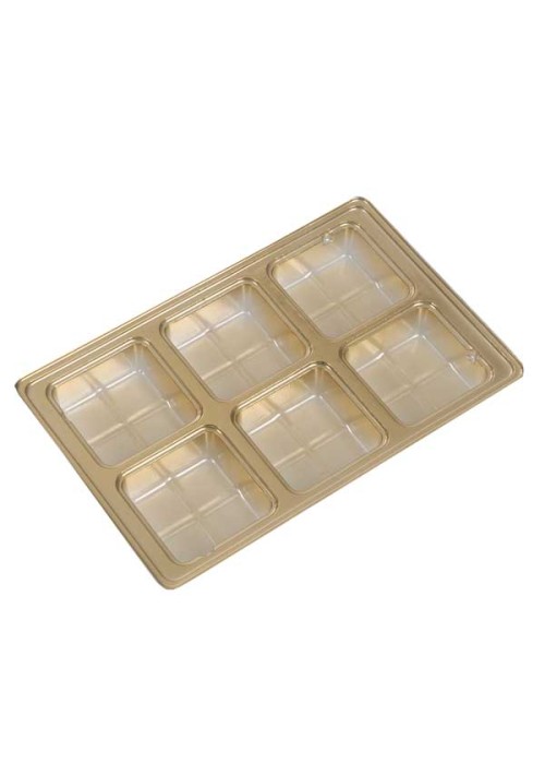 TR8064 Series - 6 Cavity Tray | 100 or 500 Case Pack | Gold or Brown