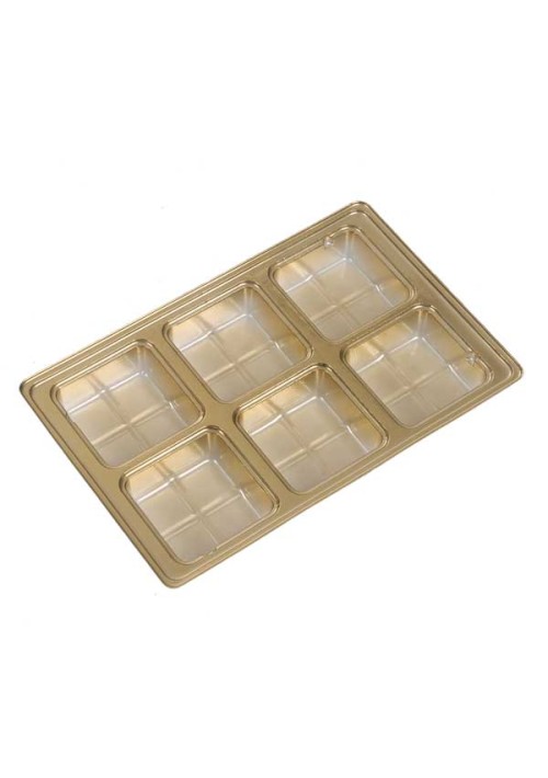 6 Cavity - Direct Pour Tray - Gold - 100ct