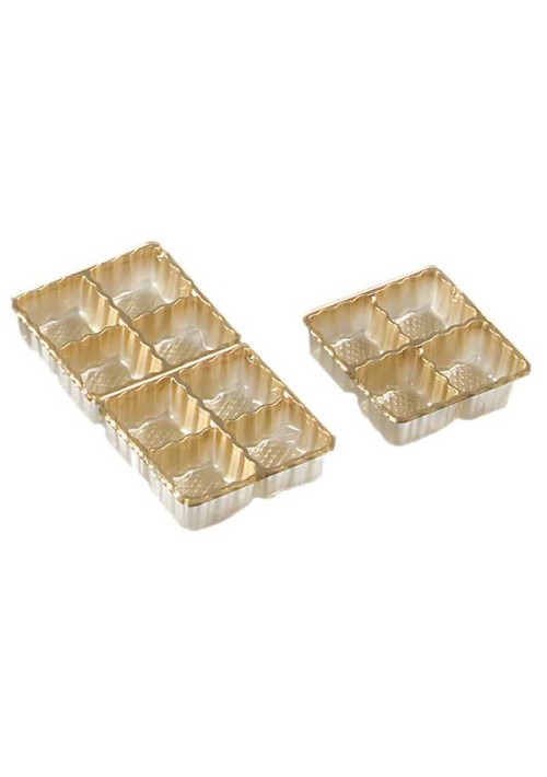 4 or 8 Cavity Tray - Gold - 100ct