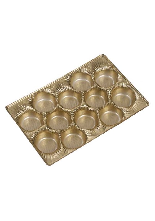 TR8121 Series - 12 Cavity Tray | 100 or 500 Case Pack | Gold or Brown