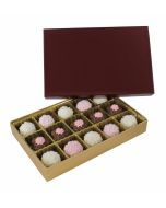 815S-602/2248 - 1/2 lb. Solid Lid Candy Box - Burgundy / Gold 