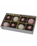 V208-2090 - 1/4 lb. Vinyl Lid Candy Box - Silver Silk
