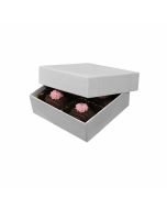 804-005 - 1/8 lb. Solid Lid Candy Box -  White Krome