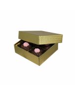 804-2007 - 1/8 lb. Solid Lid Candy Box - Gold Diamond