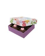 804-2332/2411 - 1/8 lb. Solid Lid Candy Box - Spring Floral / Lilac