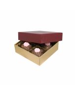 804-602/2248 - 1/8 lb. Solid Lid Candy Box - Burgundy / Gold