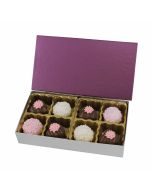 808S-2090/2393 - 1/4 lb. Solid Lid Candy Box - Plum / Silver Silk 