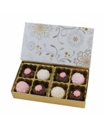 808S-2366/2391  - 1/4 lb. Solid Lid Candy Box - Season's Greetings / Gold Silk