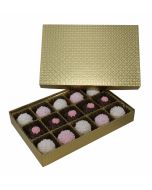 815S-2007 - 1/2 lb. Solid Lid Candy Box - Gold Diamond  