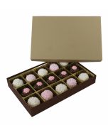 815S-2057/2054 - 1/2 lb. Solid Lid Candy Box - Latte / Cocoa