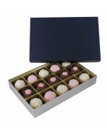 815S-2090/2392 - 1/2 lb. Solid Lid Candy Box - Sapphire / Silver Silk