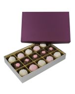 815S-2090/2393 - 1/2 lb. Solid Lid Candy Box - Plum / Silver Silk