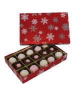 815S-2310 - 1/2 lb. Solid Lid Candy Box - Red Snowflake Pattern