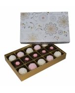 815S-2366/2391 - 1/2 lb. Solid Lid Candy Box - Season's Greetings / Gold Silk