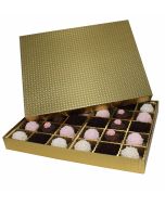 830S-2007 - 1 lb. Solid Lid Candy Box - Gold Diamond    