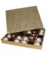 830S-2044 - 1 lb. Solid Lid Candy Box - Elegant Gold