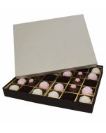 830S-2056/570 - 1 lb. Solid Lid Candy Box - Coffee / Cream