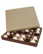 830S-2057/2054 - 1 lb. Solid Lid Candy Box - Latte / Cocoa