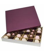 830S-2090/2393 - 1 lb. Solid Lid Candy Box - Plum / Silver Silk