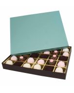 830S-2251/2357 - 1 lb. Solid Lid Candy Box - Mint / Dark Chocolate Setup  