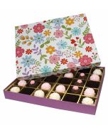 830S-2332/241 - 1 lb. Solid Lid Candy Box - Spring Floral / Lilac       