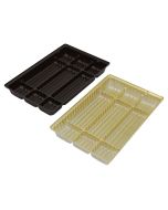 TR8063 Series - 3 Long Cavity Tray | 100 or 500 Case Pack | Gold or Brown