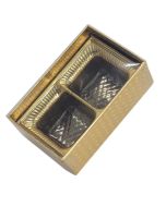 V202-2007 - 1 oz. Favor Box - Clear Vinyl Lid Candy Box - Gold Diamond