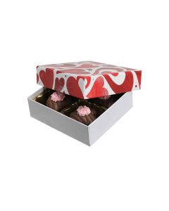 804-005/2418 - 1/8 lb. Solid Lid Candy Box -  Hearts O' Plenty 