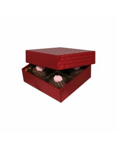 804-2023 - 1/8 lb. Solid Lid Candy Box - Red Diamond