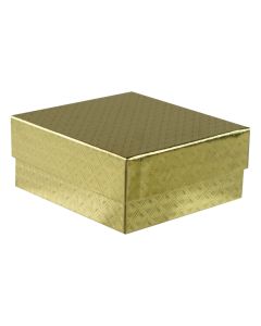 804D-2007 - 1/8 lb. Solid Lid Candy Box (TALL) - Gold Diamond  