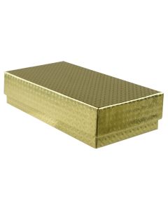 808D-2007 - 1/4 lb. Solid Lid Candy Box (TALL) - Gold Diamond         