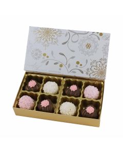 808S-2366/2391  - 1/4 lb. Solid Lid Candy Box - Season's Greetings / Gold Silk