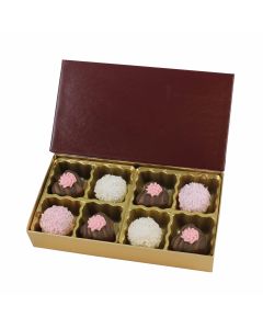 808S-602/2248 - 1/4 lb. Solid Lid Candy Box - Burgundy /Gold 