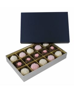 815S-2090/2392 - 1/2 lb. Solid Lid Candy Box - Sapphire / Silver Silk