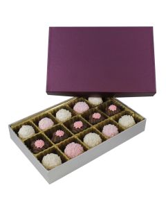 815S-2090/2393 - 1/2 lb. Solid Lid Candy Box - Plum / Silver Silk