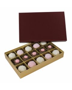 815S-602/2248 - 1/2 lb. Solid Lid Candy Box - Burgundy / Gold 