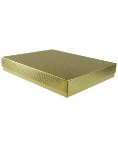 830D-2007 - 1 lb. Solid Lid Candy Box (TALL) - Gold Diamond      