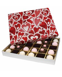 830S-005/2418 - 1 lb. Solid Lid Candy Box - Hearts O' Plenty