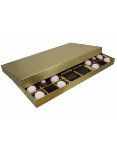 845-2007 - 1-1/2 lb. Solid Lid Candy Box - Gold Diamond 