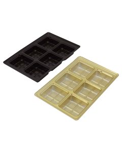 TR8064 Series - 6 Cavity Tray | 100 or 500 Case Pack | Gold or Brown