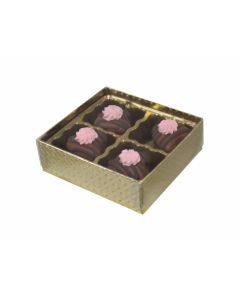 V204-2007 - 1/8 lb. Vinyl Lid Candy Box - Gold Diamond